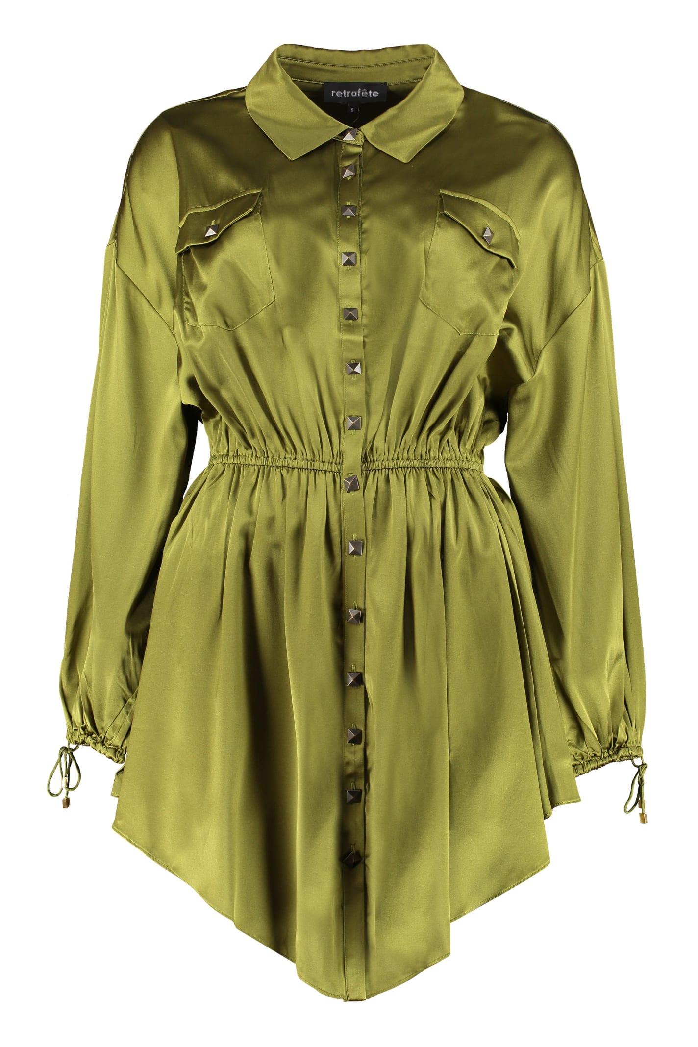 retrofete silk shirtdress