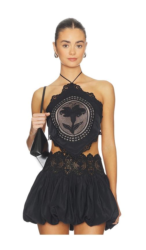 retrofete summer top in black.