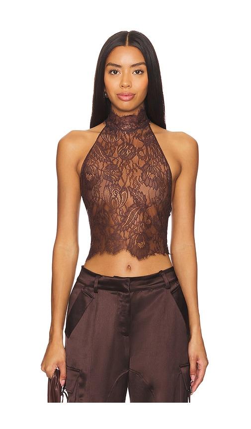 retrofete violet top in chocolate.