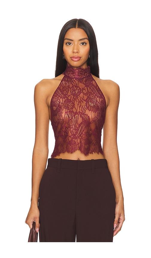 retrofete violet top in wine.