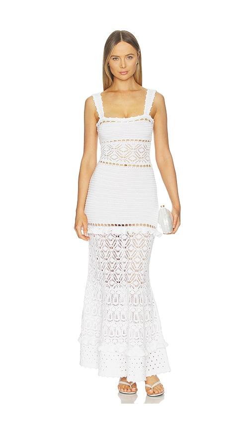 retrofete winona crochet dress in white.