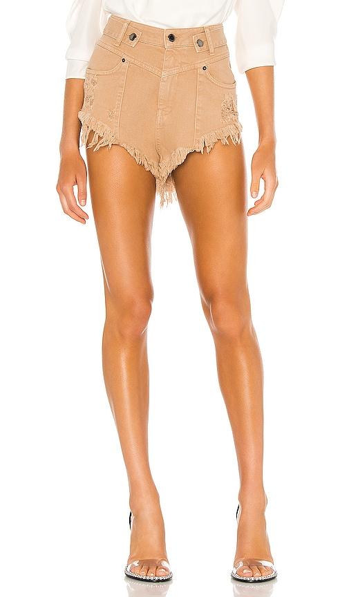 retrofete x revolve tessa shorts in tan.