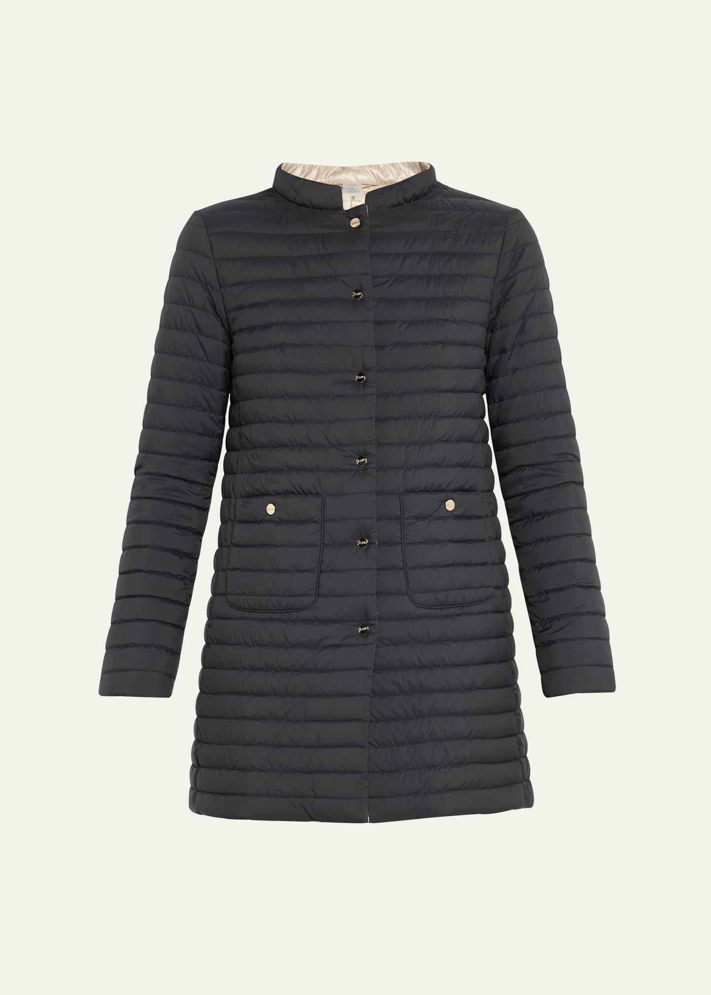 reversible a-shape quilted down jacket