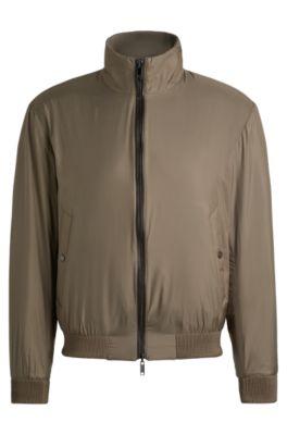 reversible blouson jacket with water-repellent finish- light green men's casual jackets