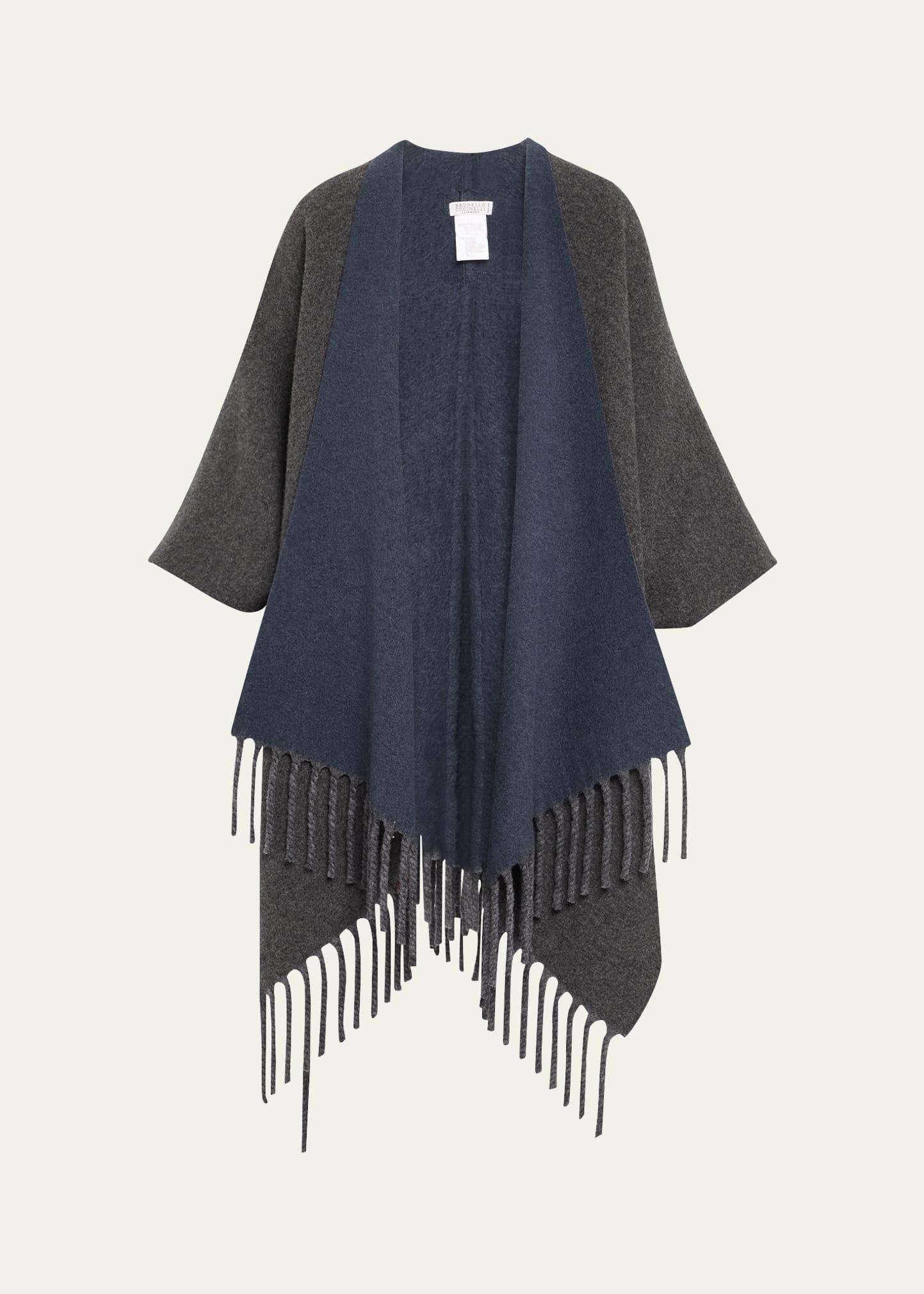 reversible cashmere poncho