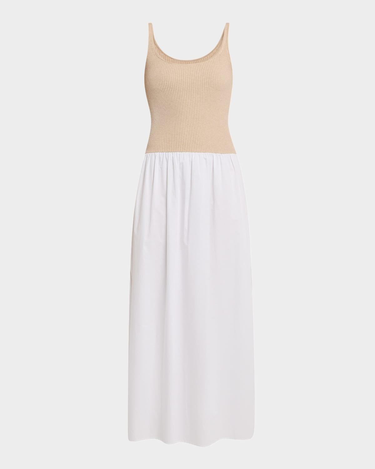 reversible cutout mixed media maxi dress