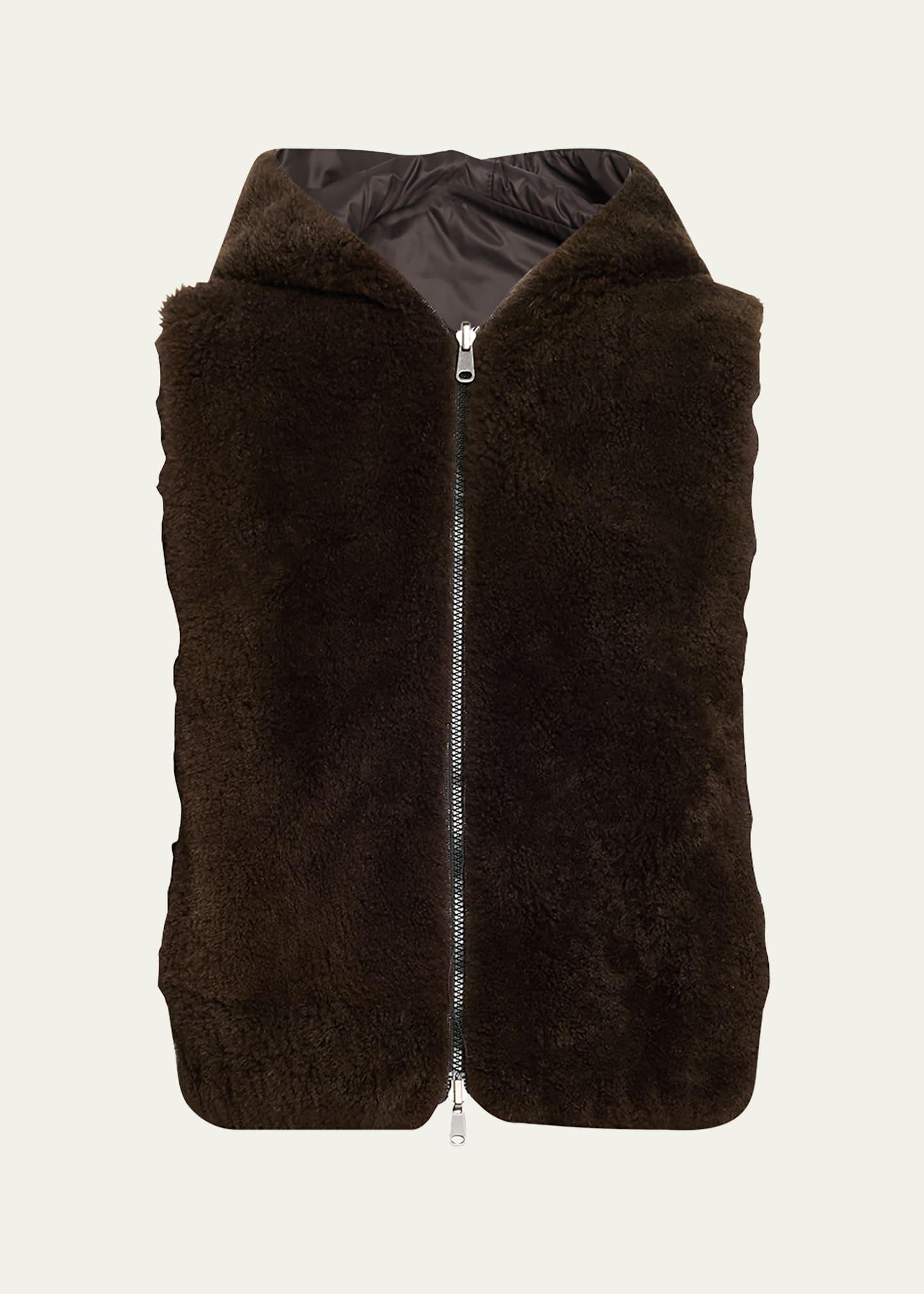 reversible hooded goat vest