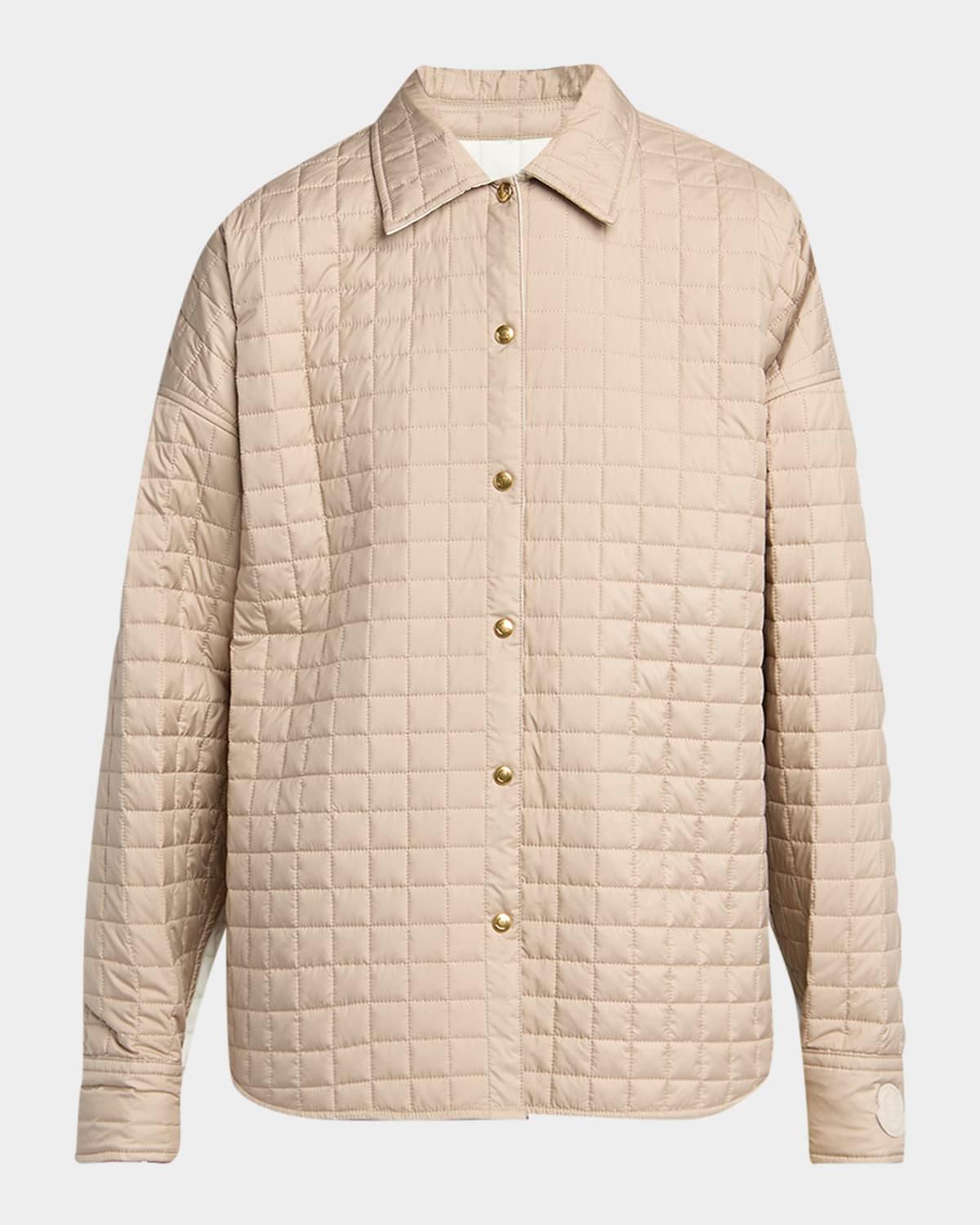 reversible quilted shirt jacket