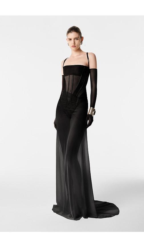 revolve los angeles eliza gown in black.