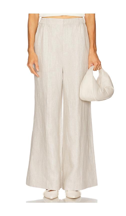 revolve x jj wide-leg pants in light grey.