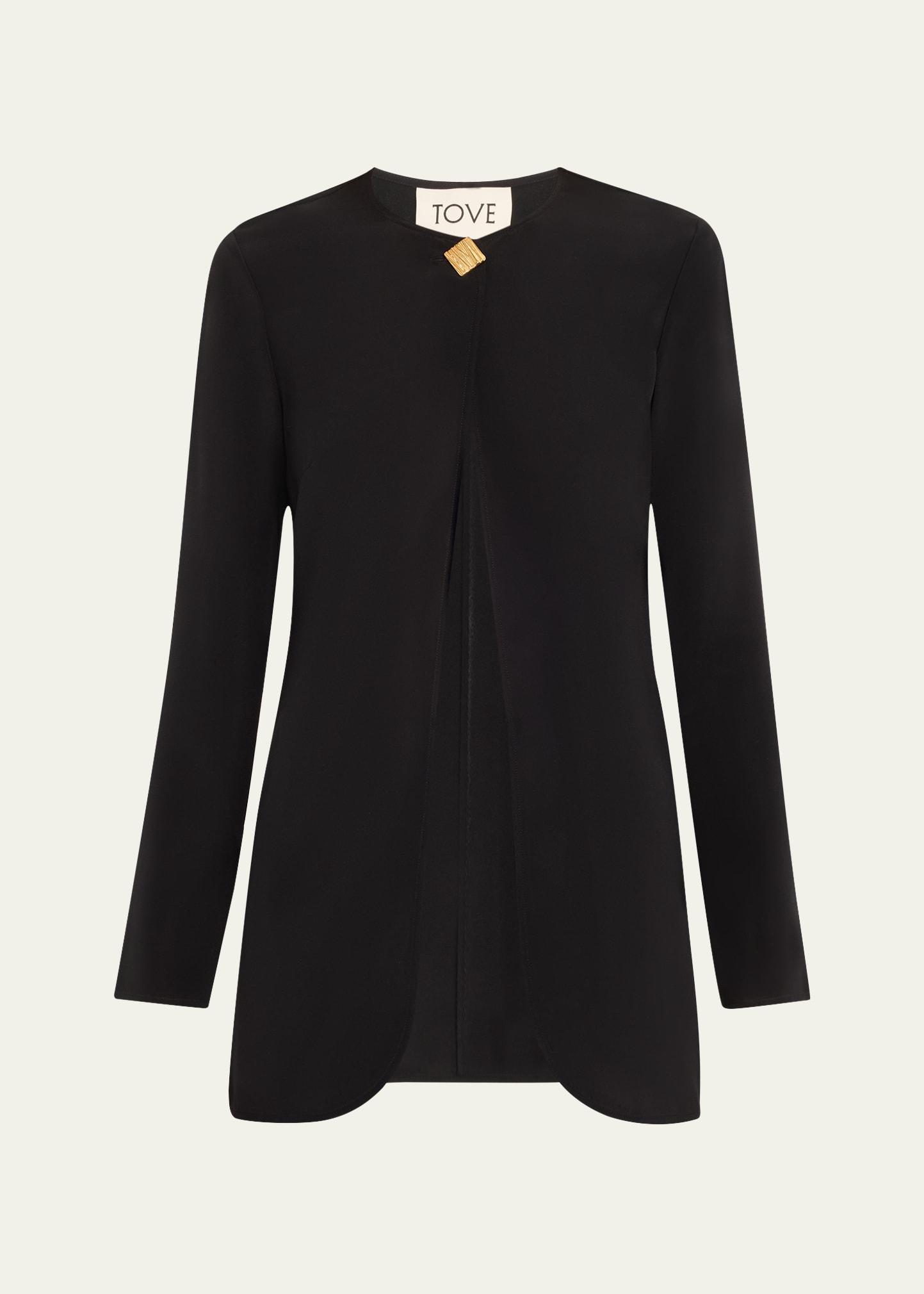 reyes long-sleeve silk top