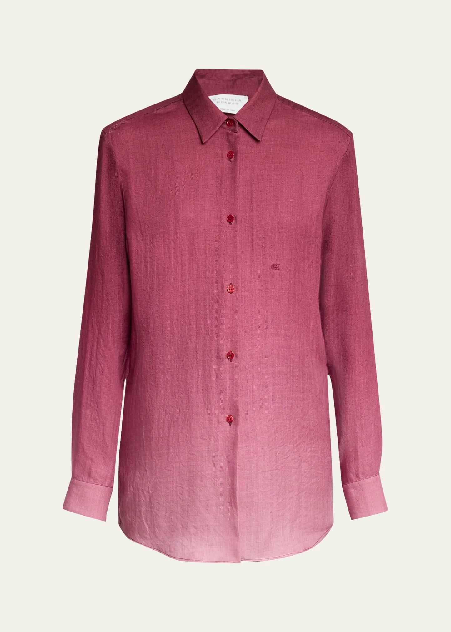 reyes ombre button down cashmere blouse