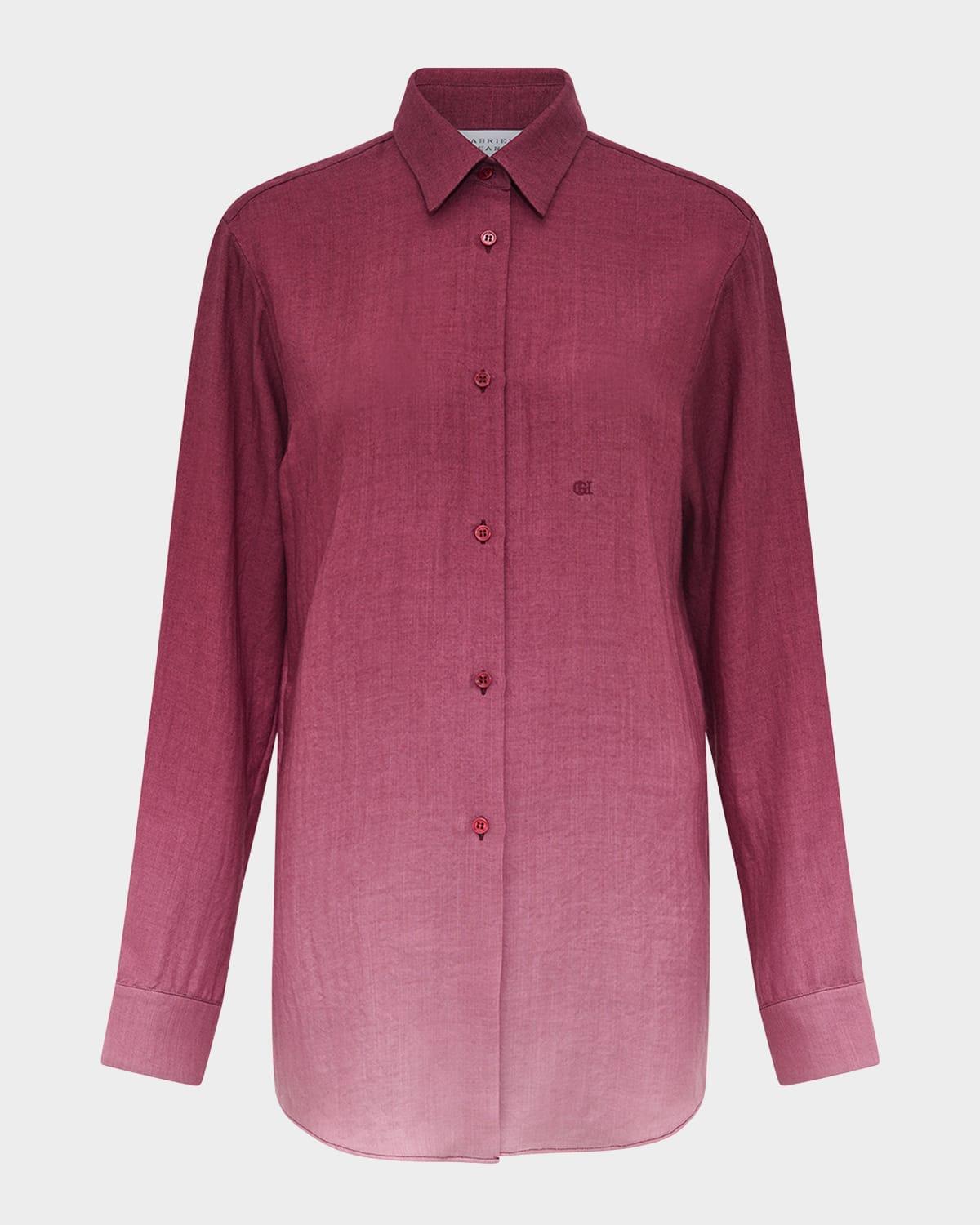 reyes ombre button down cashmere blouse