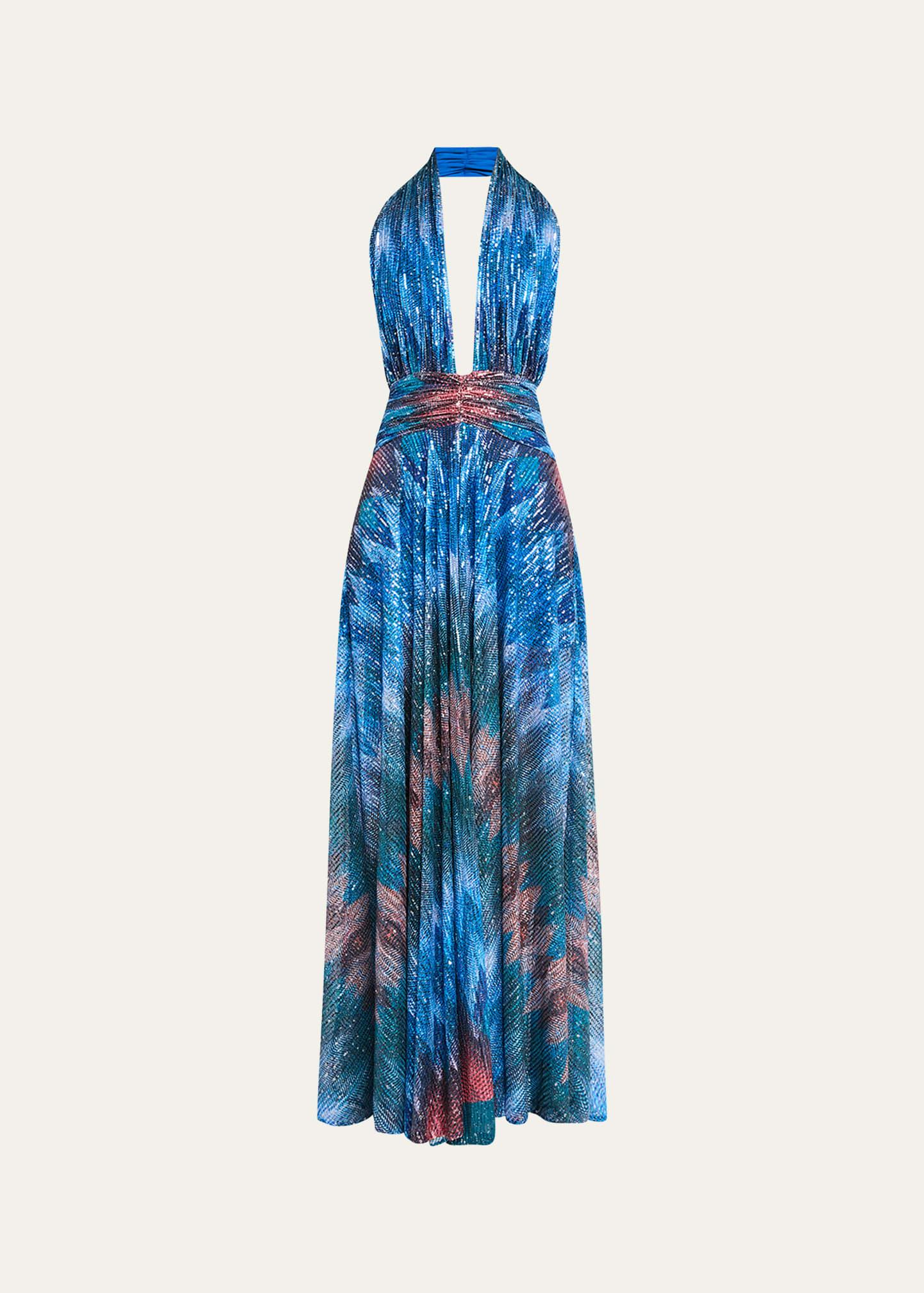 reyna sequined chevron maxi dress