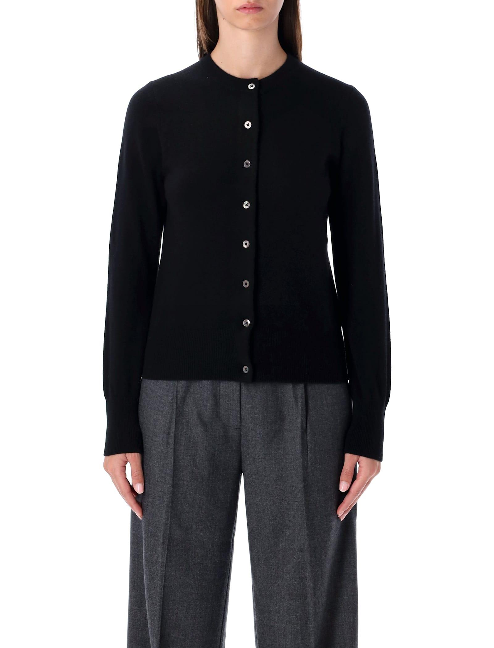 rhea costa rhea black wool cashmere cropped cardigan