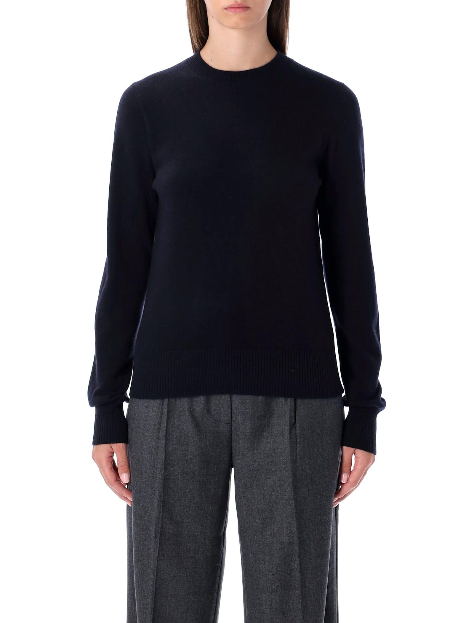 rhea costa rhea navy blue wool cashmere crewneck sweater