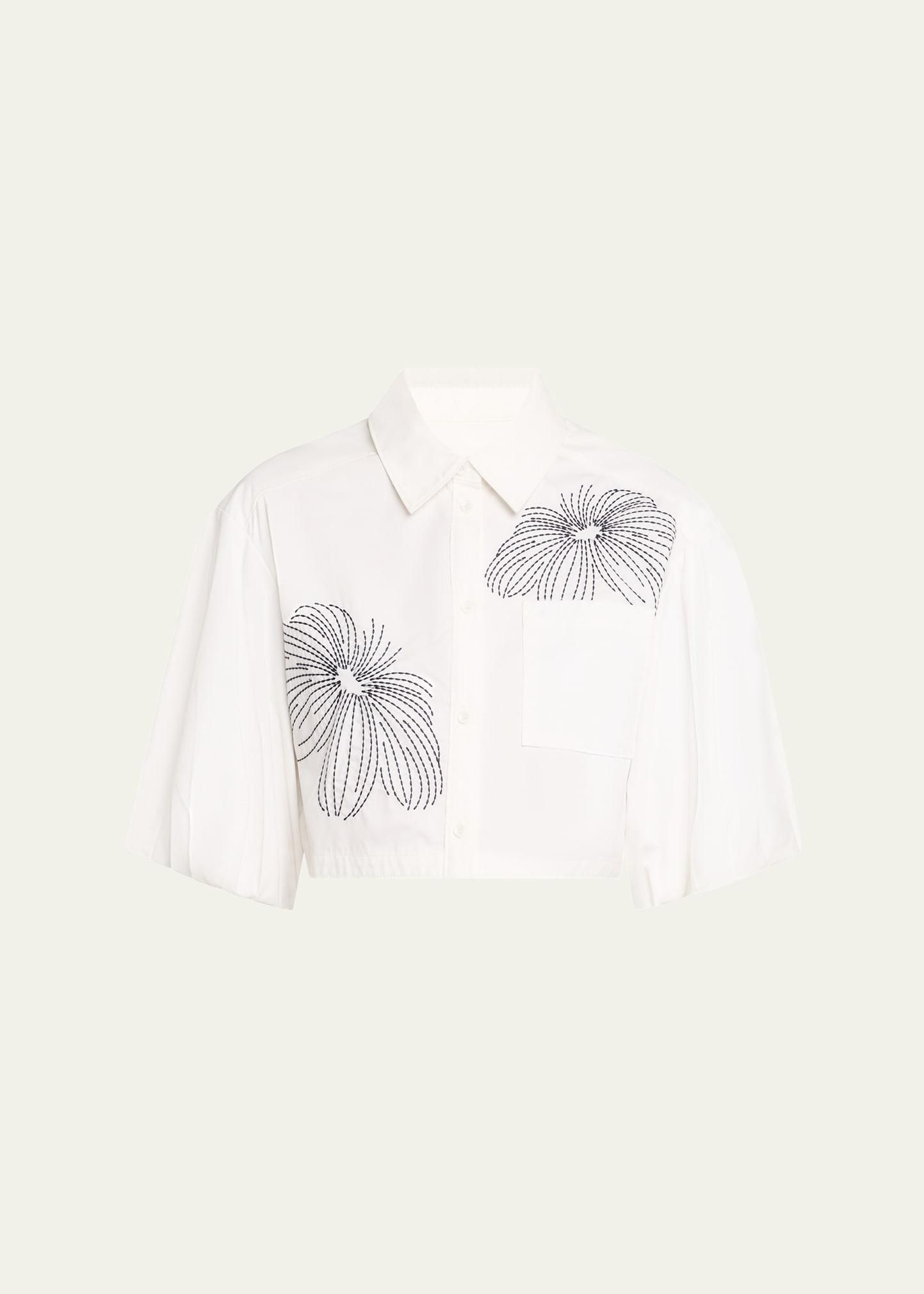 rhea sunburst puff-sleeve top