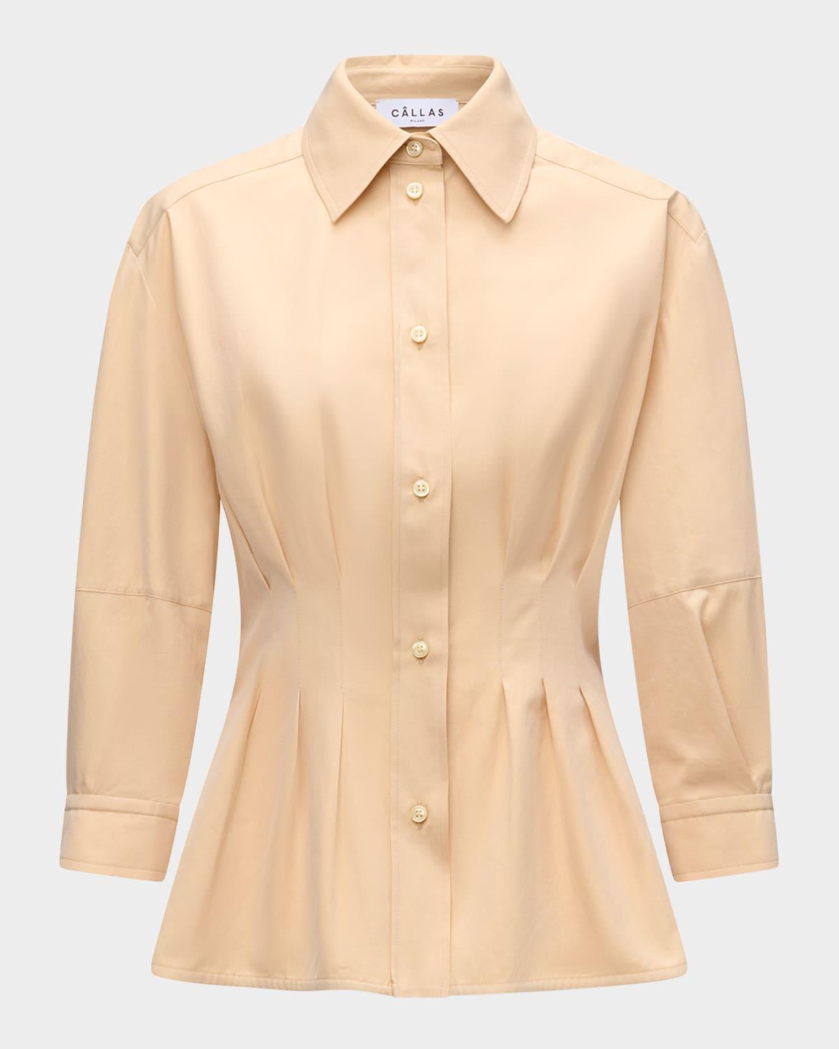 rhessa pleated cotton shirt