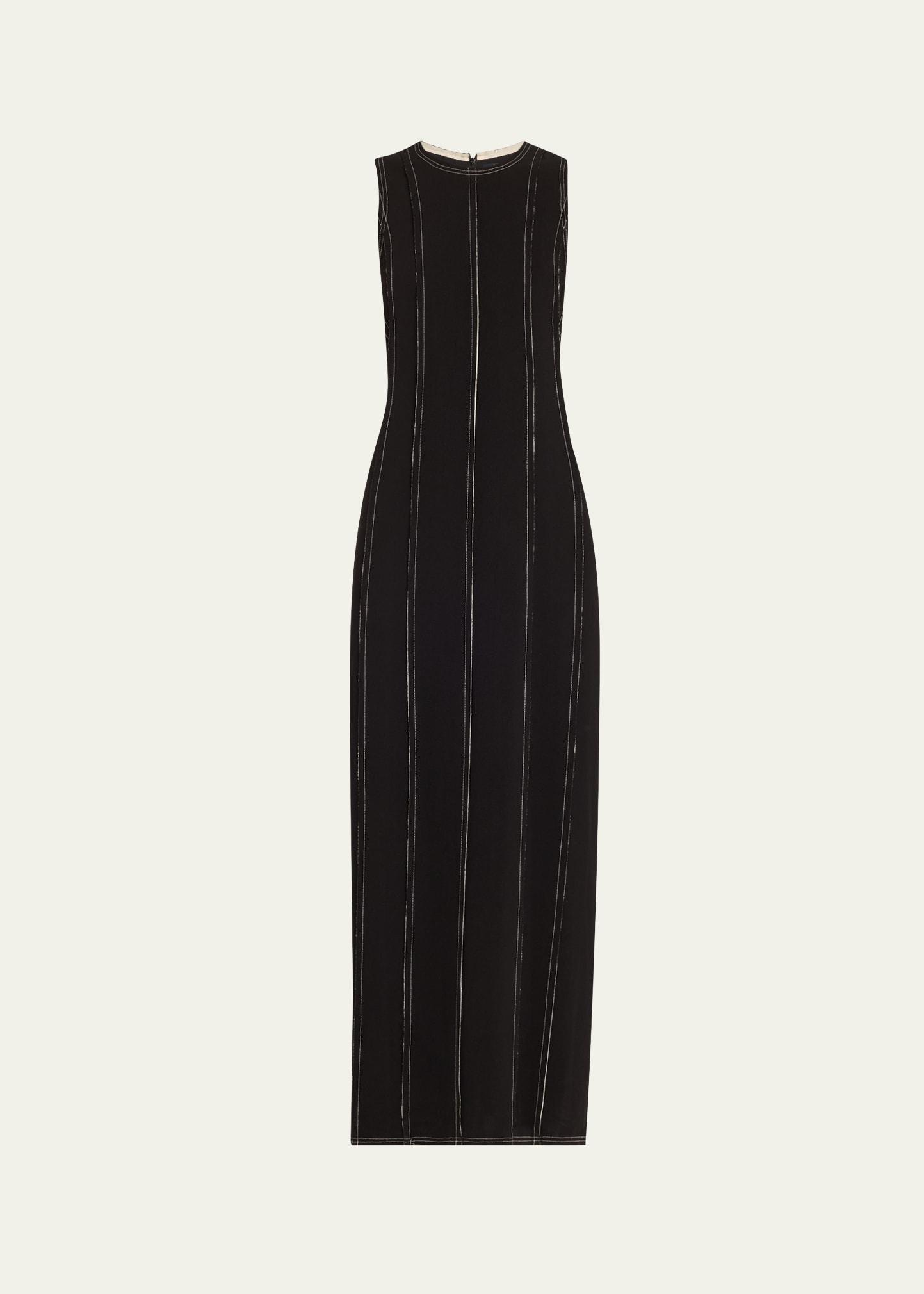 rhett long contrast topstitching dress