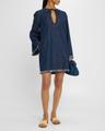 rhiannon fringe denim mini dress