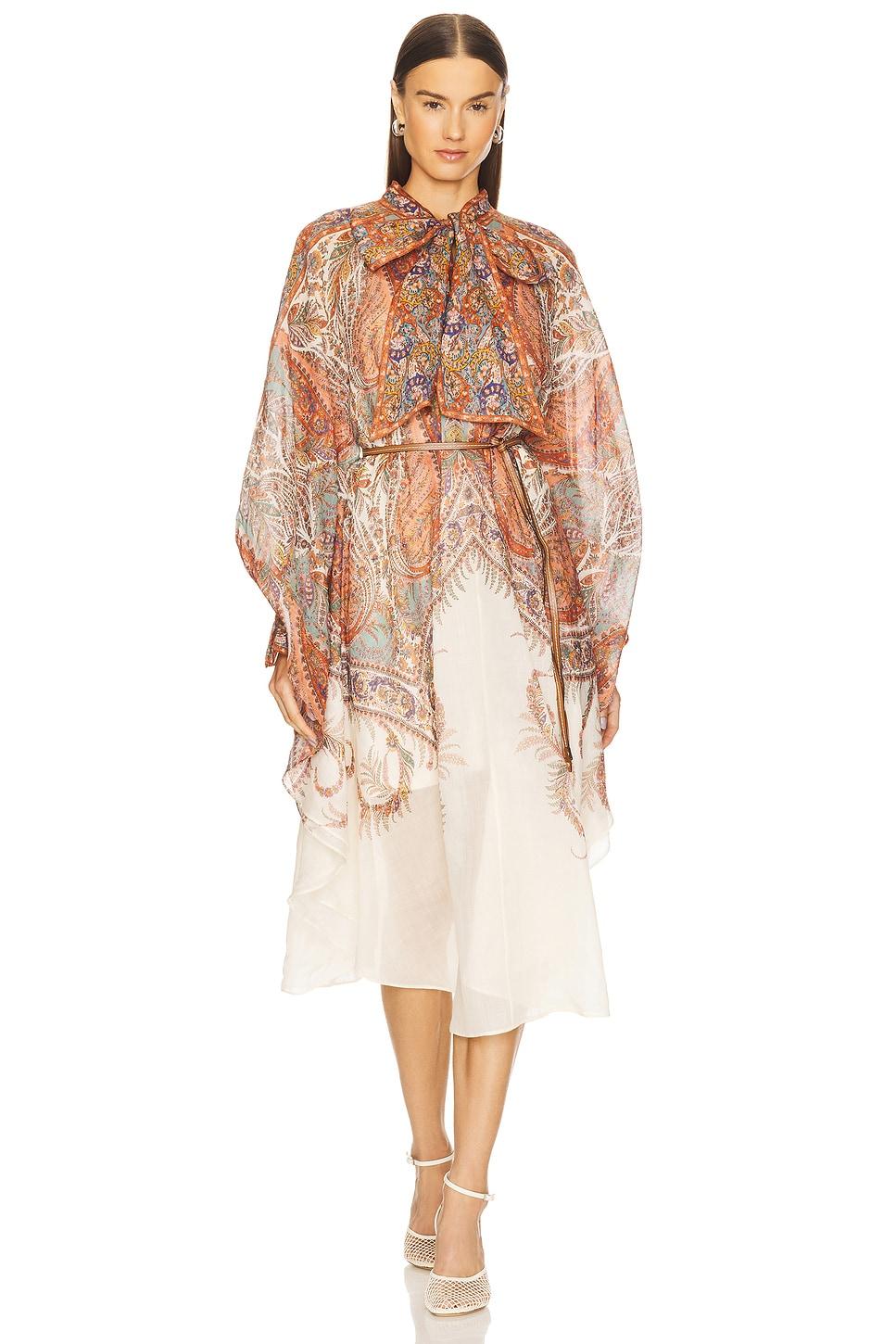 rhiannon tie neck midi dress