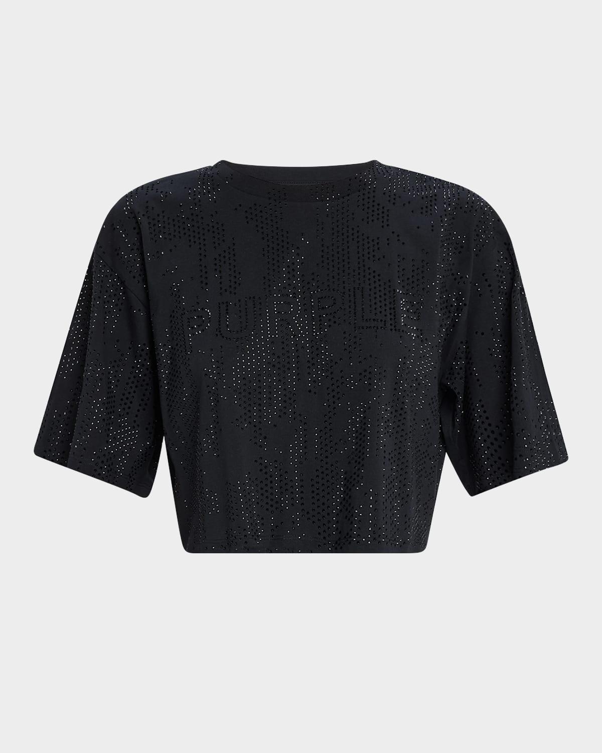 rhinestone cropped boy tee