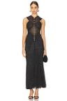 rhinestone crossover midi dress