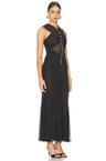 rhinestone crossover midi dress