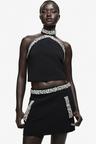 rhinestone-embellished halterneck top