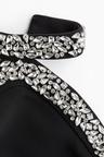 rhinestone-embellished halterneck top