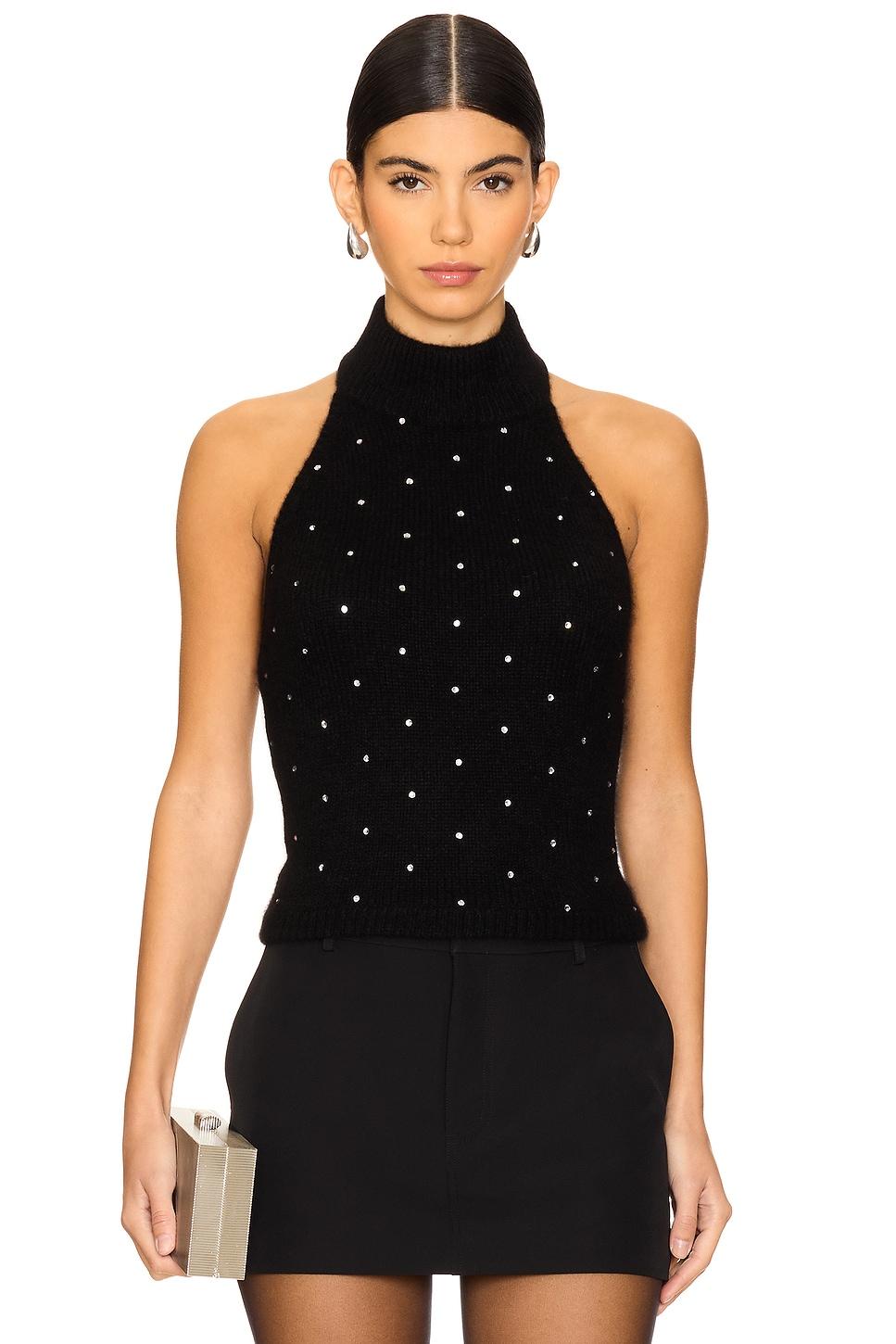 rhinestone knit halter turtleneck
