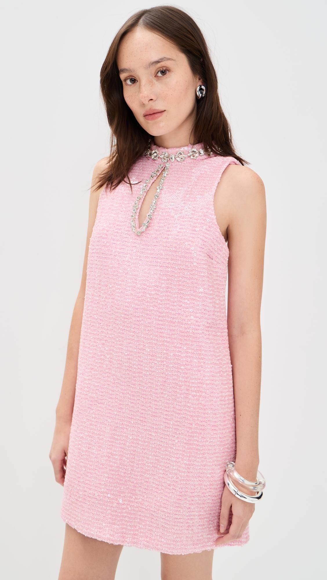 rhinestone mini tweed dress