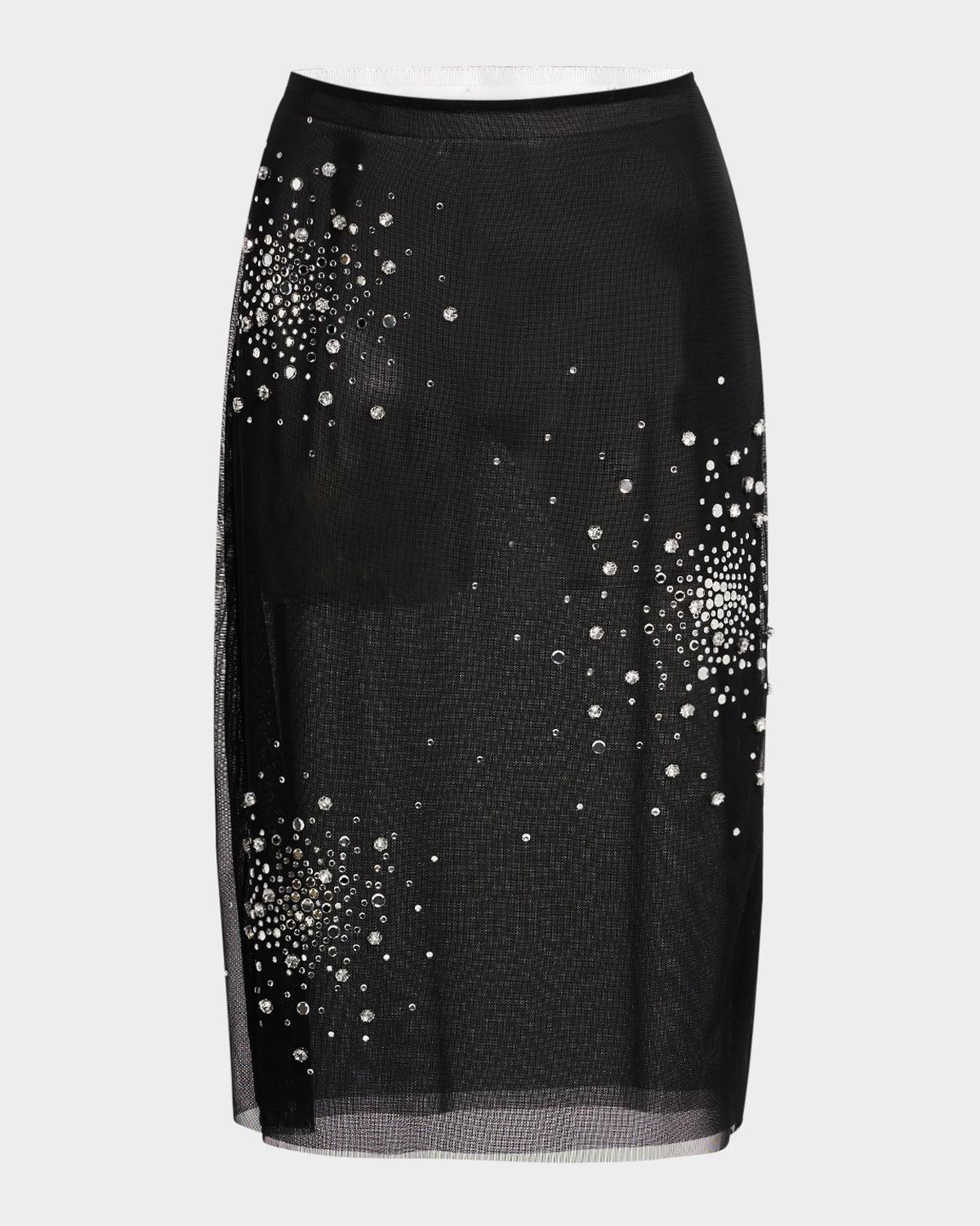 rhinestone splash tulle skirt
