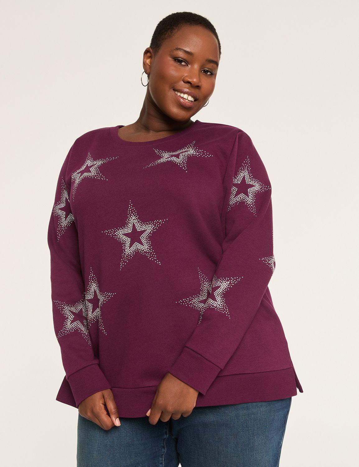 rhinestone star graphic sweatshirt