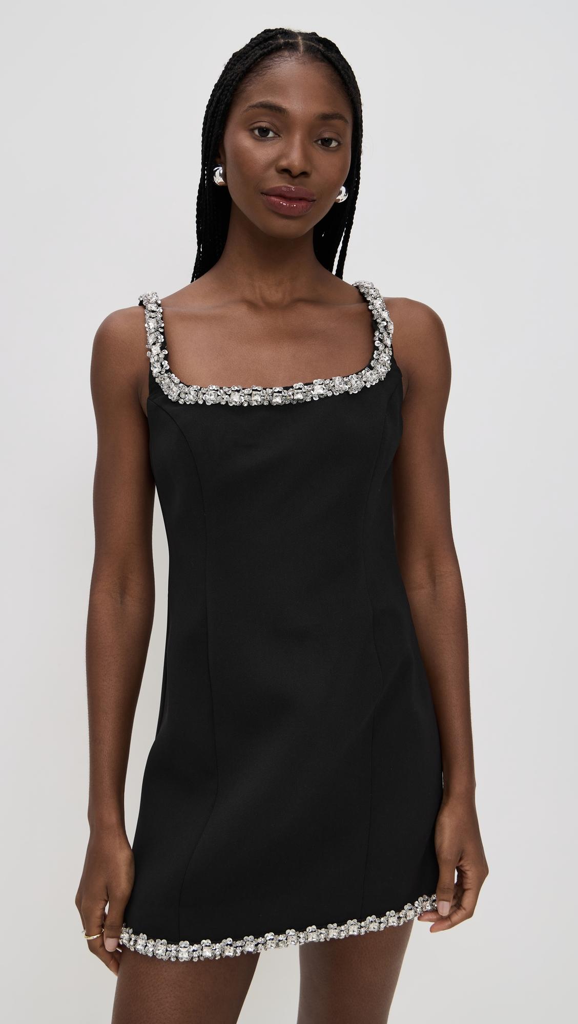 rhinestone tape mini dress