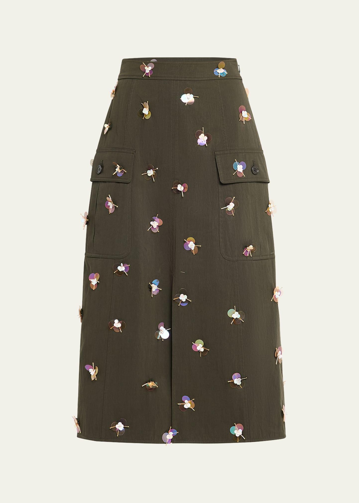 rhodes sequined midi skirt