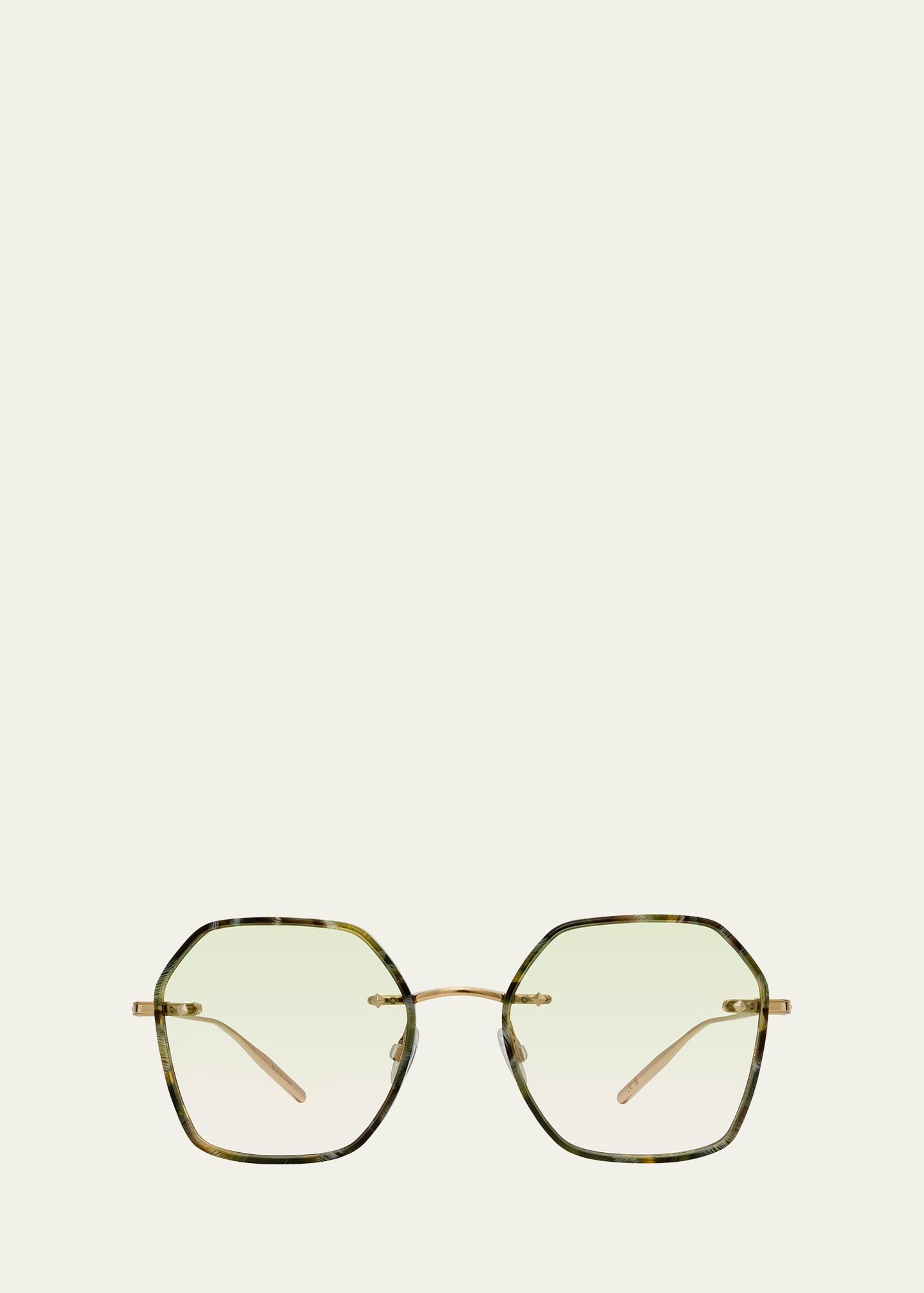 rhonda patterned titanium & acetate square sunglasses