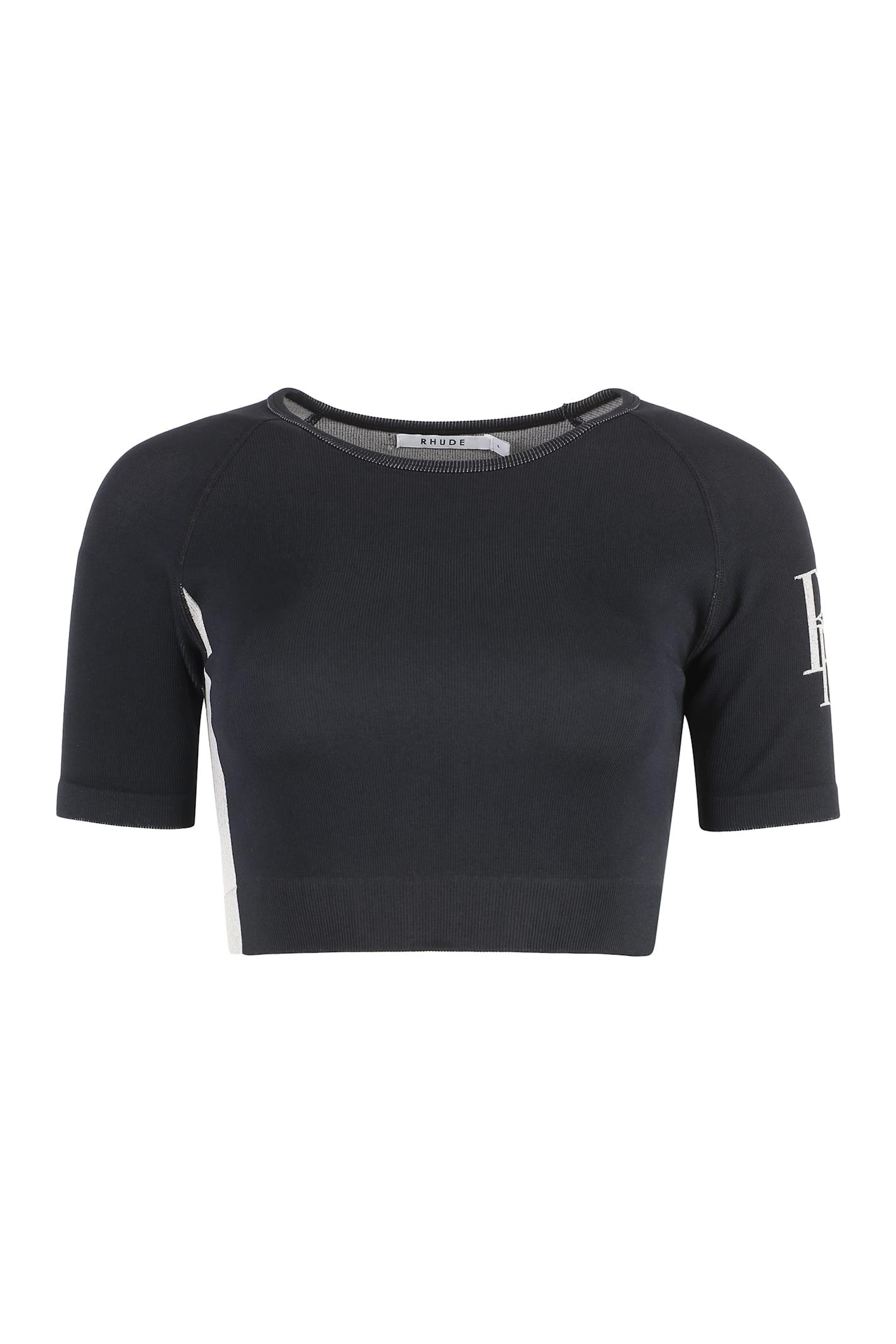 rhude crop-top with logo