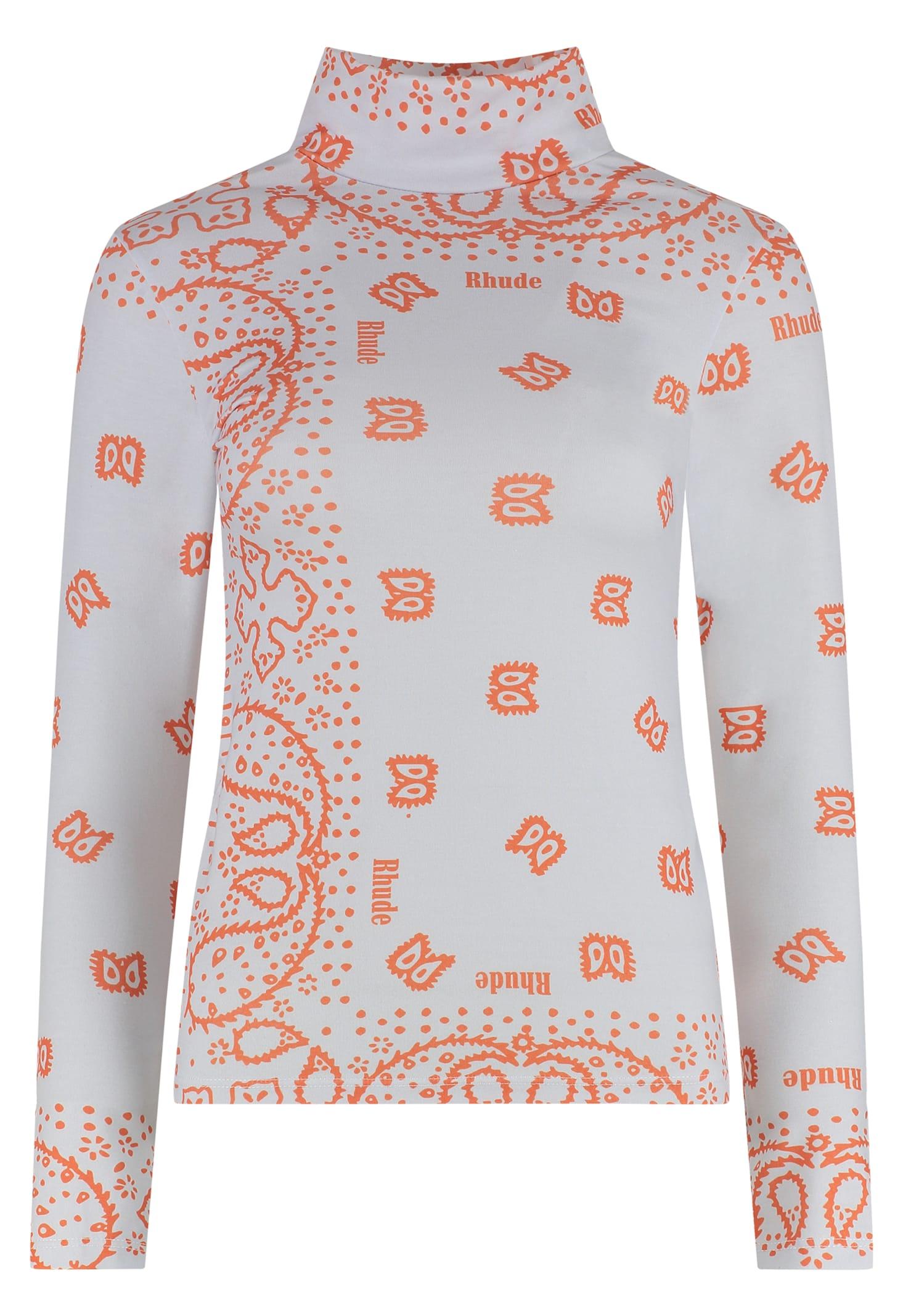 rhude printed long-sleeve top