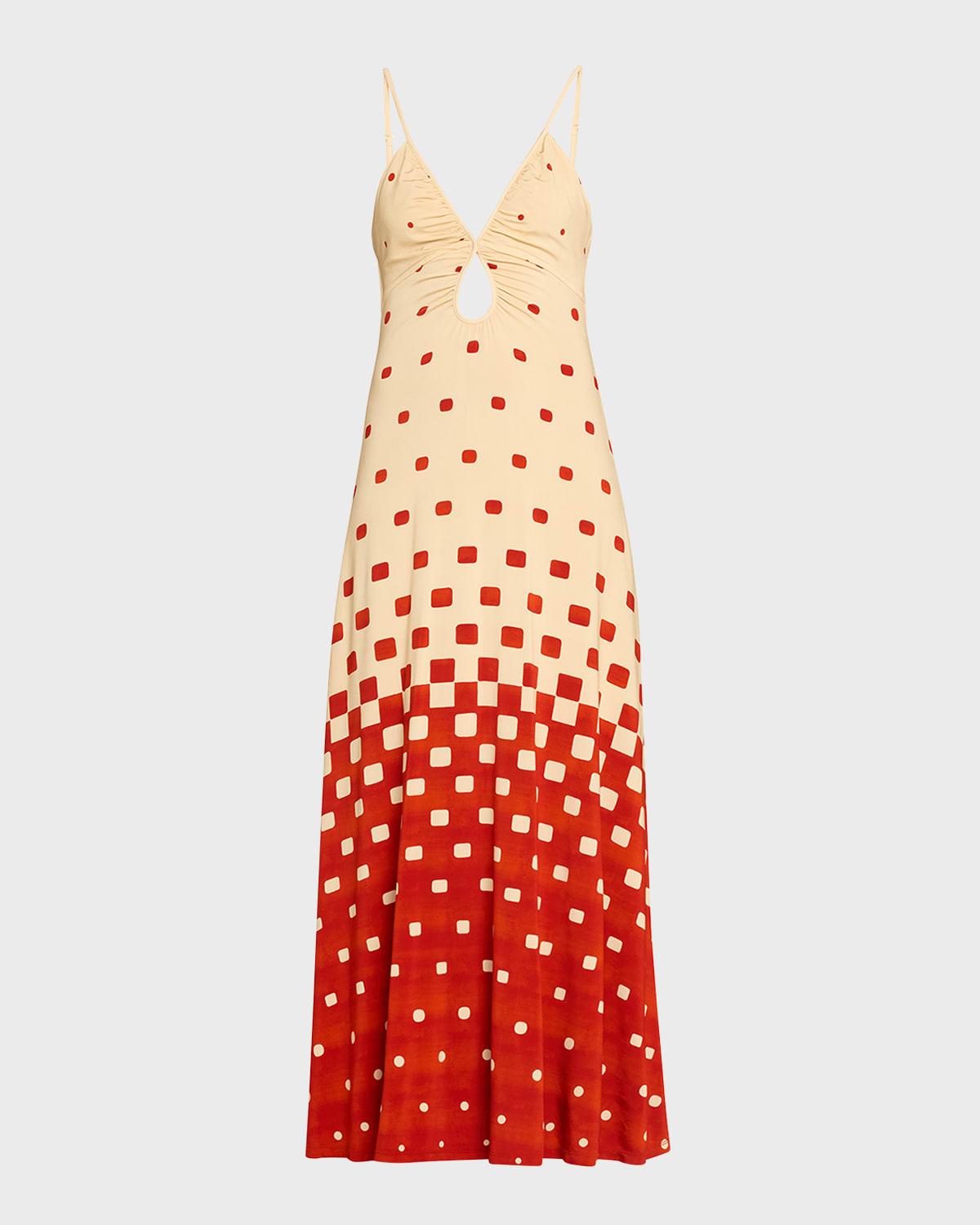 rhythmn oasis gradient keyhole maxi dress