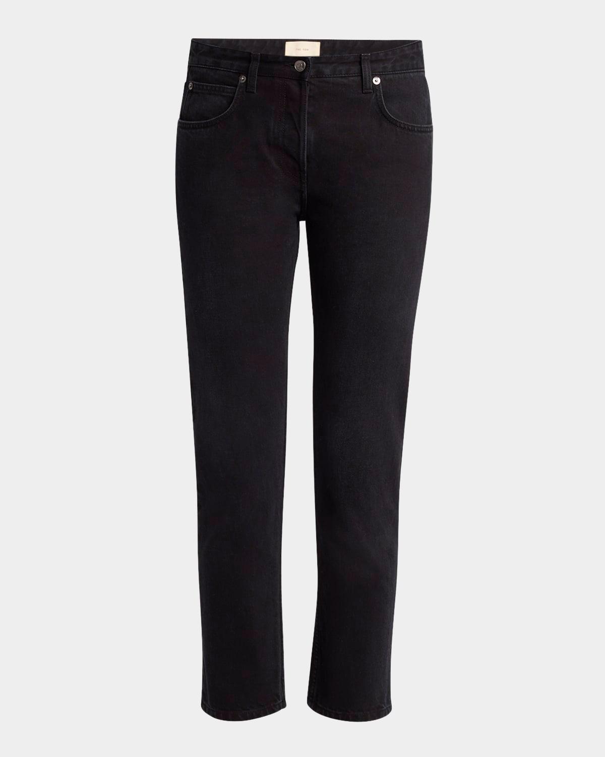 riaco mid-rise straight-leg ankle jeans