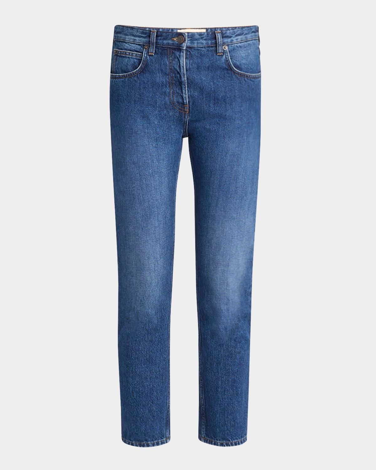 riaco mid-rise straight-leg ankle jeans