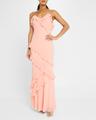 rialto asymmetric ruffle maxi dress