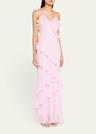 rialto asymmetric ruffle maxi dress