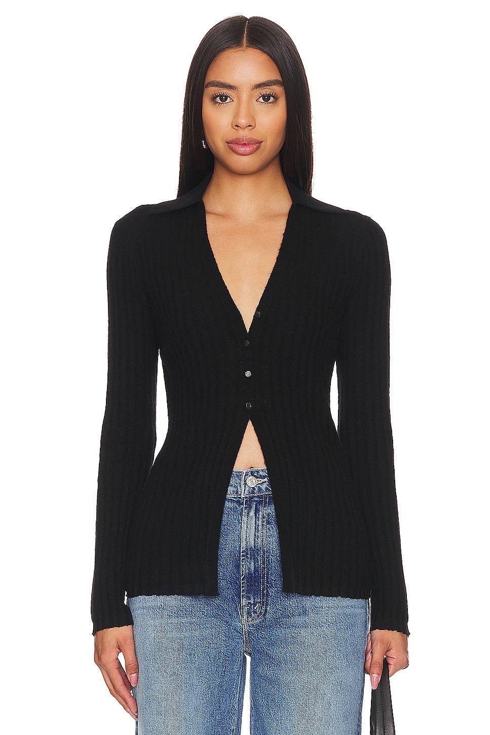 rib button cardigan