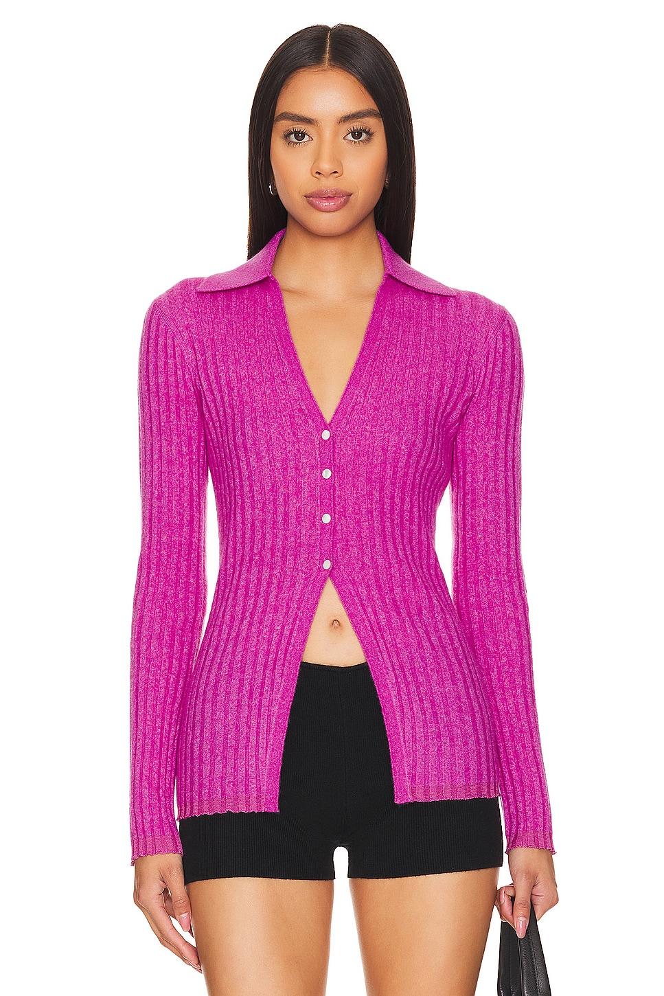 rib button cardigan