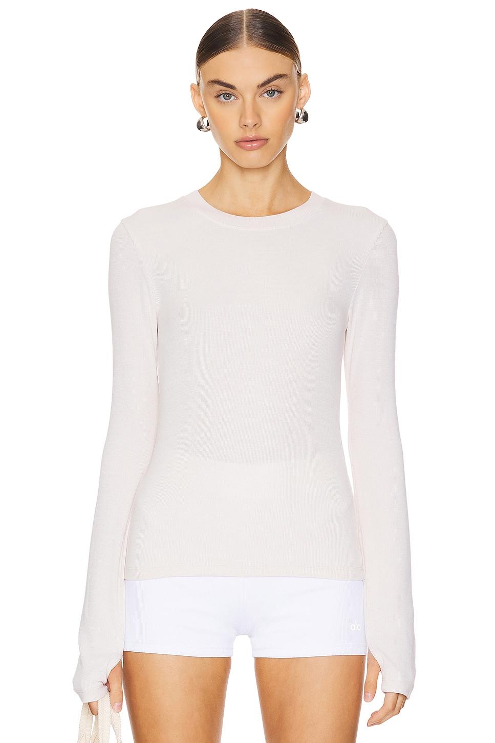 rib crew long sleeve top
