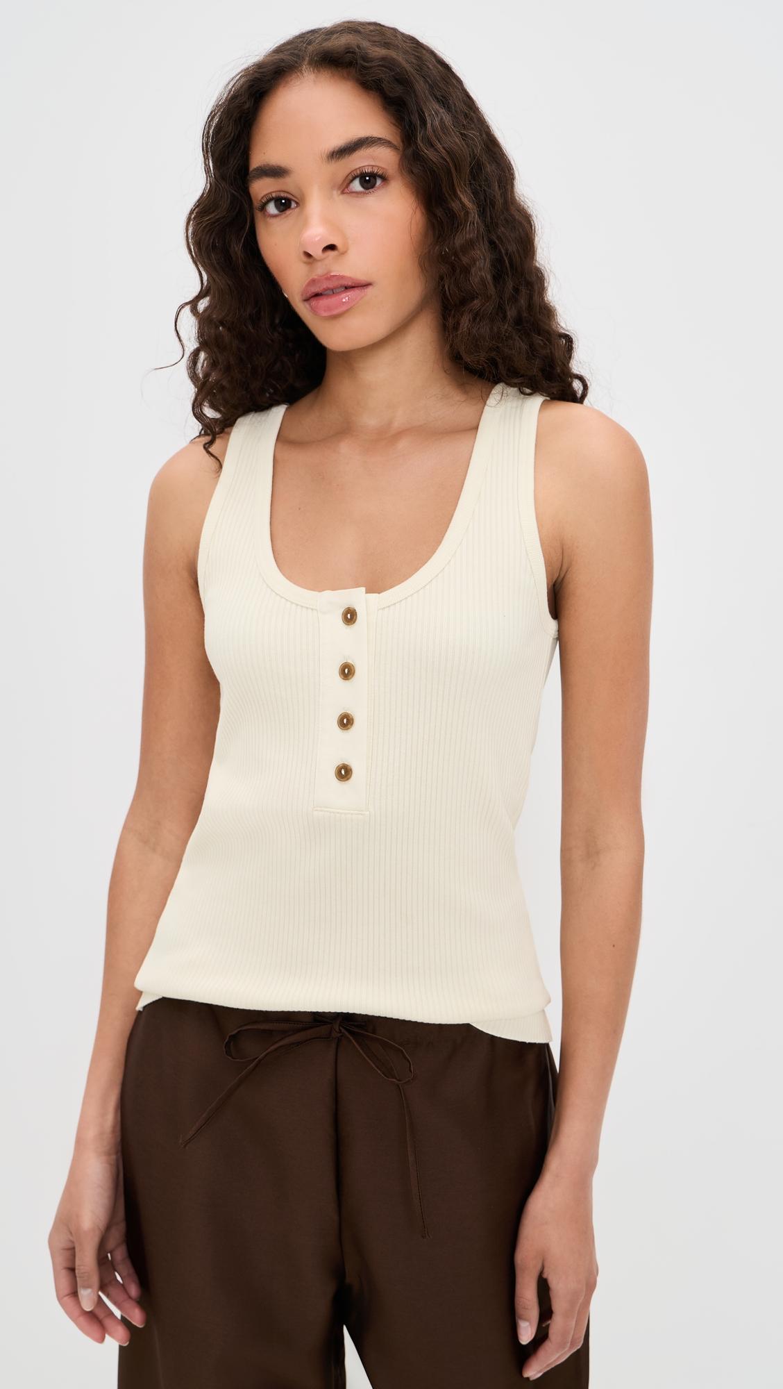 rib henley tank