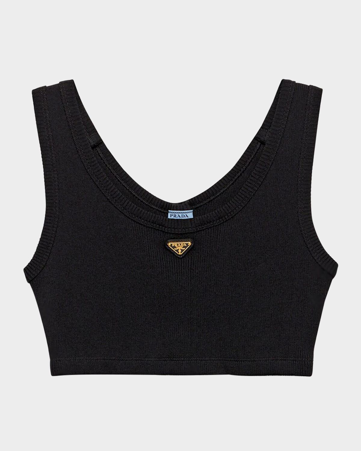 rib jersey crop tank top