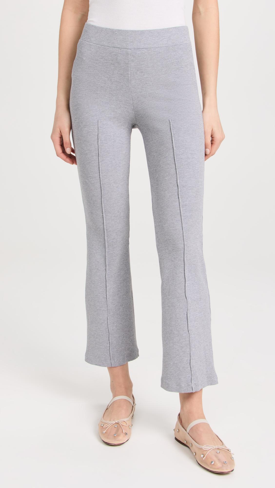 rib kick flare trousers
